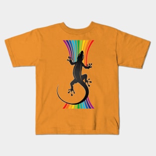 lizard funny animal color Kids T-Shirt